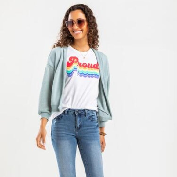Francesca's | NWT Rainbow Proud Retro Tee 💠 - Picture 3 of 7